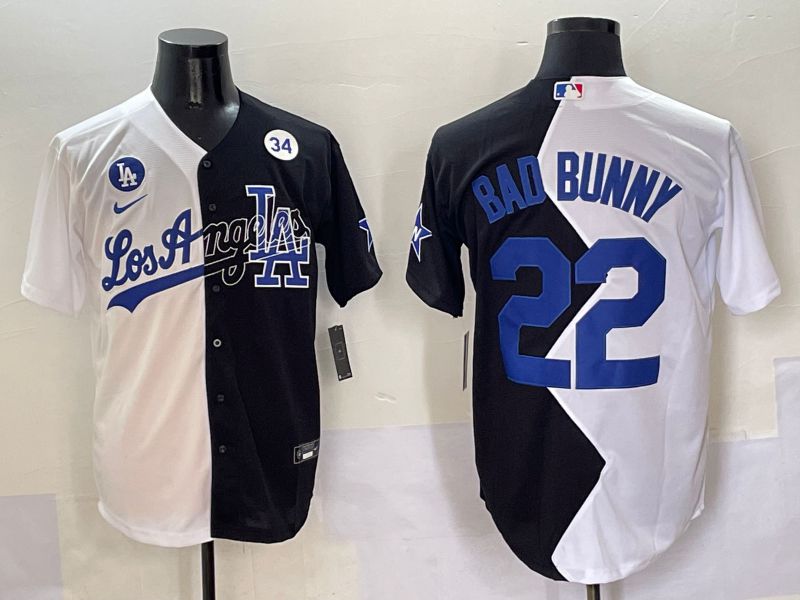 Men Los Angeles Dodgers #22 Bad bunny Black White Game Nike 2025 MLB Jersey style 10
